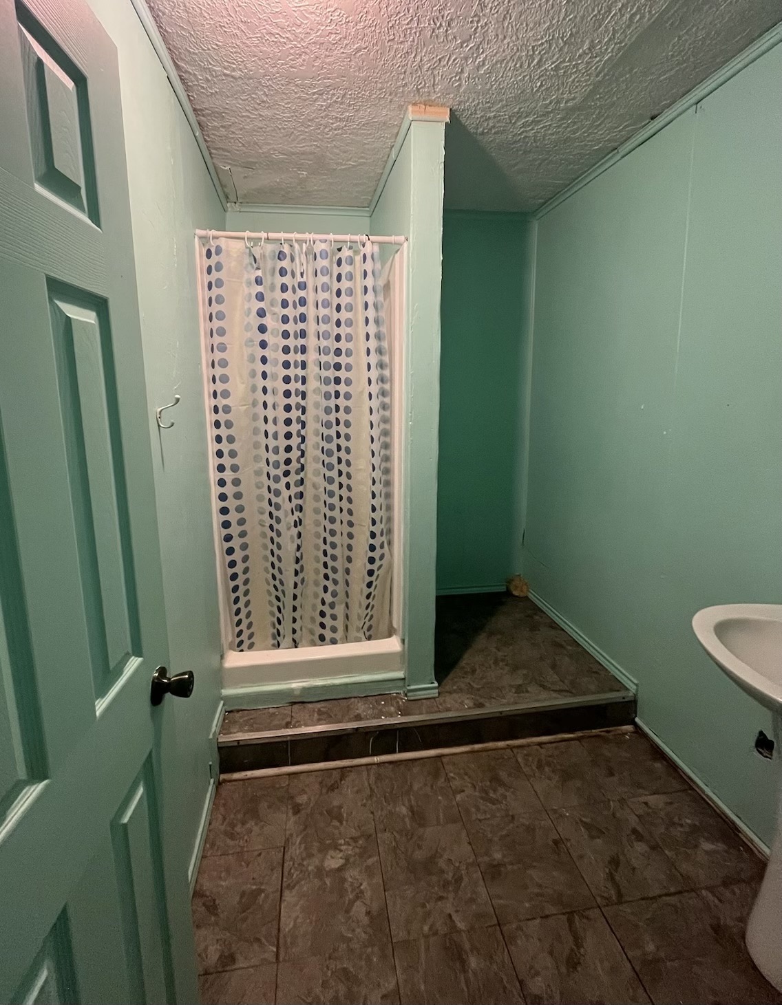 Private shower and restroom